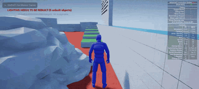 a screenshot of a game that says lighting needs to be rebuilt is unbuilt objects