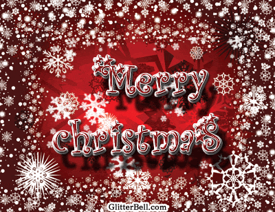 a red background with snowflakes and the words merry christmas on it
