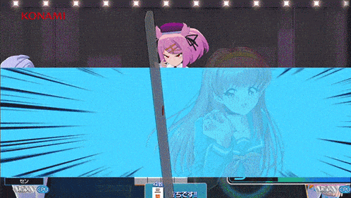 a video game screen with konami written on the bottom