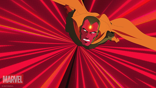 an advertisement for marvel shows a cartoon character