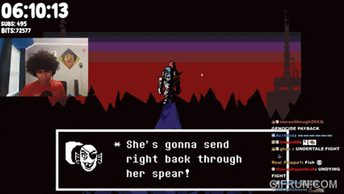 a screenshot of a video game that says she 's gonna send right back through her spear ..