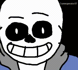 a black and white drawing of a skeleton with a big smile