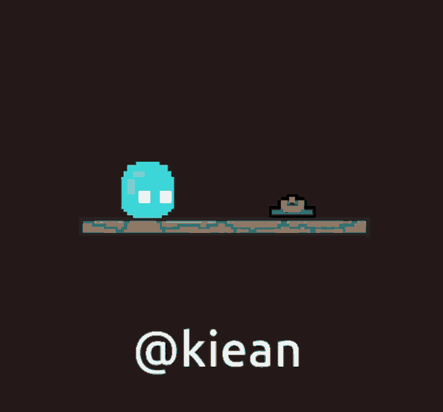 a pixel art of an explosion with the name @kiean