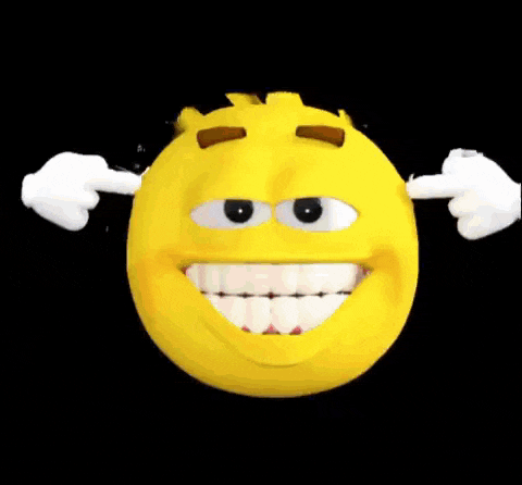 an angry yellow smiley face is pointing a gun at the camera .