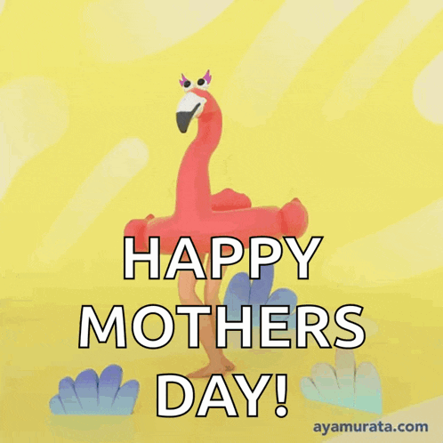a flamingo float with the words happy mothers day written on it