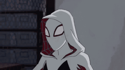 a close up of a person wearing a hooded spiderman suit .