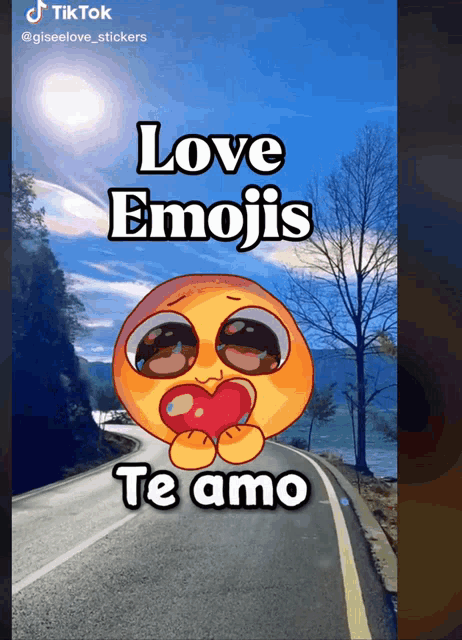 a picture of a smiley face with a heart and the words love emojis te amo