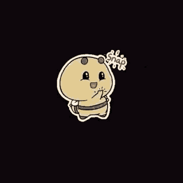 a cartoon of a bee with the word snap written on its head .