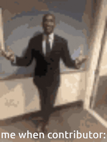 a blurred image of a man in a suit and tie with the words me when contributor