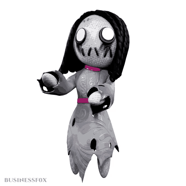 a picture of a ghost doll with a businessfox logo