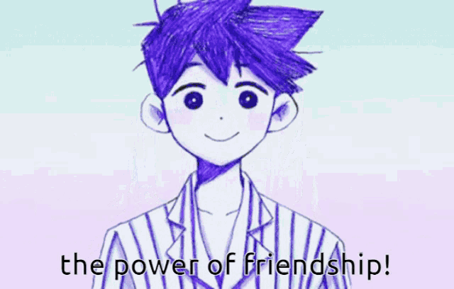 a drawing of a group of people standing next to each other with the words `` the power of friendship '' written below them .