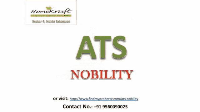 an advertisement for ats nobility greater noida west with a picture of tall buildings