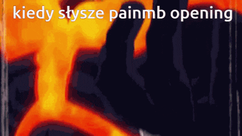 a picture of a person holding a knife with the words kiedy stysze painmb opening below it