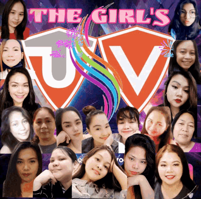 a collage of girls with the words the girl 's uv on the bottom