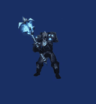 a computer generated image of a person holding a sword