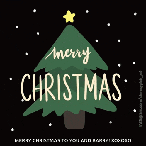 a christmas tree with the words merry christmas written on it