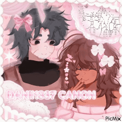 a drawing of a boy and a girl with dani1337 canon written on the bottom right
