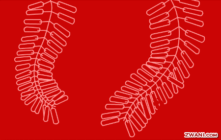 a red background with a drawing of a plant and the website zwani.com