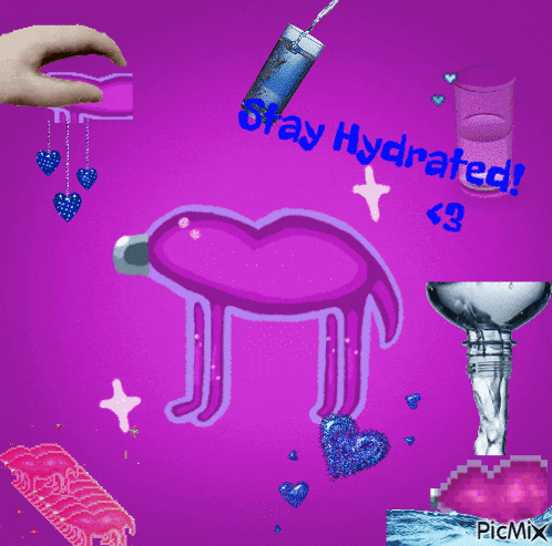 a purple background with the words stay hydrated