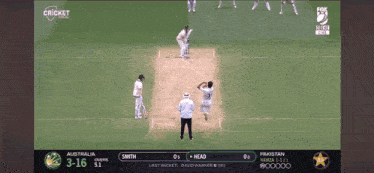 a cricket game between australia and pakistan is being played on fox