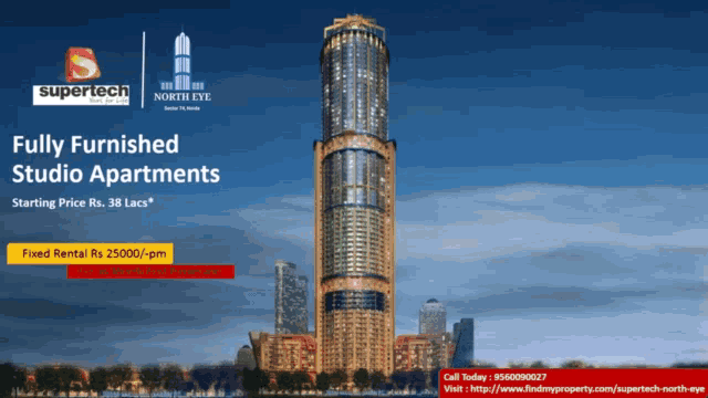 a advertisement for fully furnished studio apartments