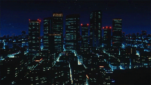 a city at night with a lot of lights on