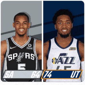 San Antonio Spurs (64) Vs. Utah Jazz (74) Third-fourth Period Break GIF - Nba Basketball Nba 2021 GIFs