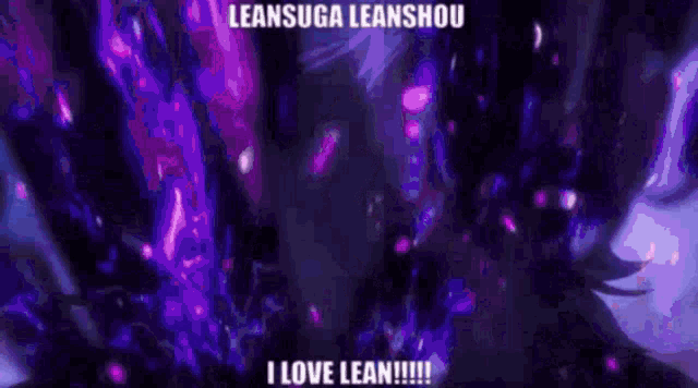 a purple background with the words leansuga leanshou i love lean !!!