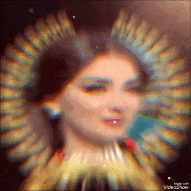 a painting of a woman with a crown on her head made with videoshow