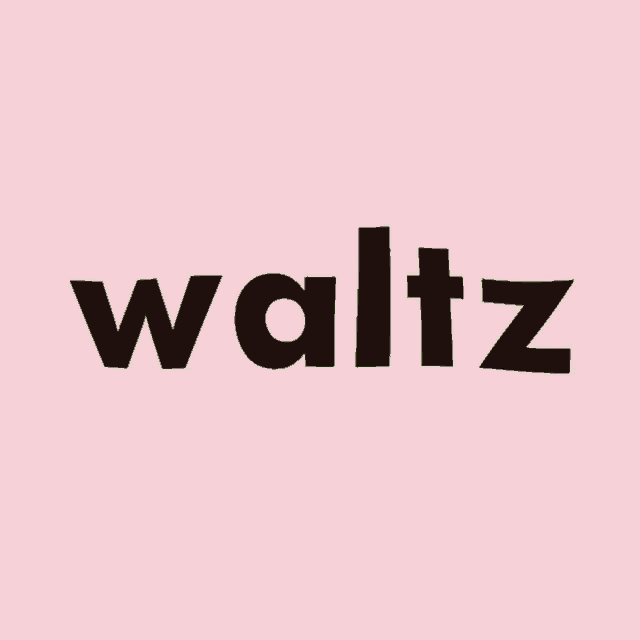 a white background with the word waltz in black letters