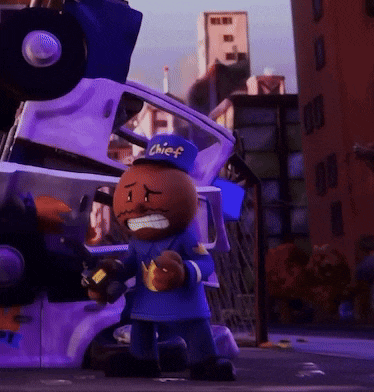 a cartoon character with a hat that says chief on it