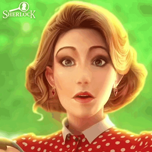 a woman in a red and white polka dot dress is a character from sherlock