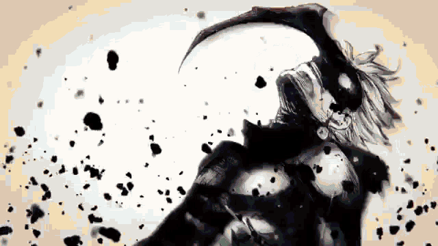 a black and white drawing of a monster with a claw on its head