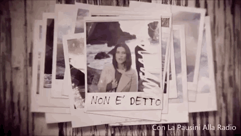 a black and white photo of a woman with the words non e detto written on it .