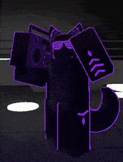 a pixel art of a cat wearing sunglasses holding a radio