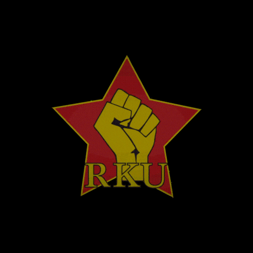 a red and yellow star on a black background with a green light behind it that says 11:23