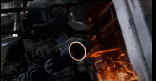 a close up of a pipe that is on fire