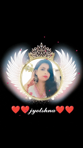 a picture of a woman with a crown and wings and the name jyolshna