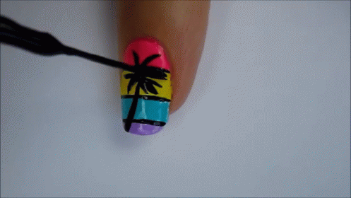 Palm Tree Nails GIF - Nail Art Palmt Tree GIFs
