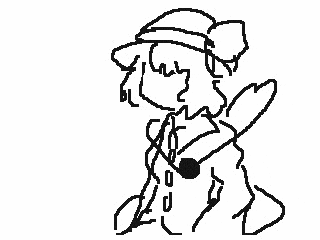 a black and white drawing of a person standing in a circle .