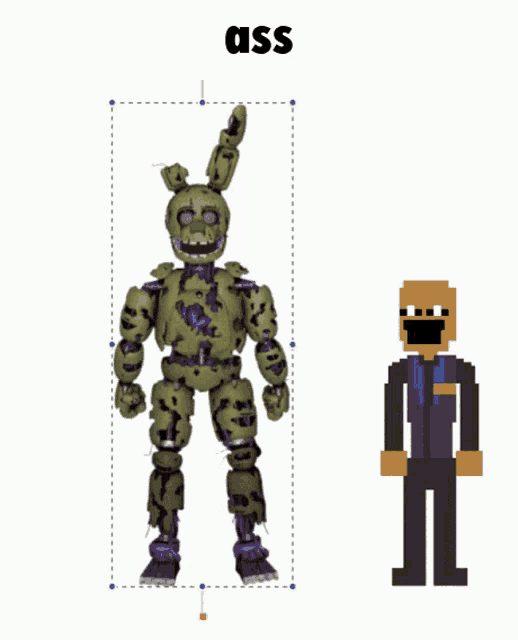 a picture of a bunny and a man with the word ass on the bottom right