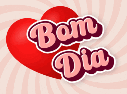 a red heart with the words " bom dia " on it