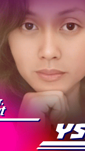 a close up of a woman 's face with the word ys on the bottom right