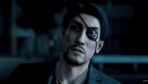 a man with a snake on his eye patch smoking a cigarette
