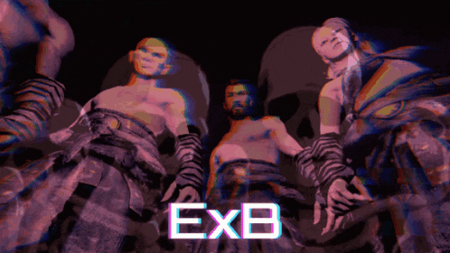 a group of men are standing next to each other and the word exb is on the bottom right