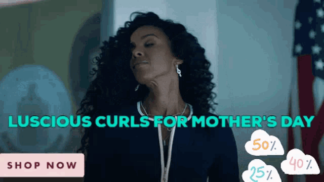 an ad for luscious curls for mothers day