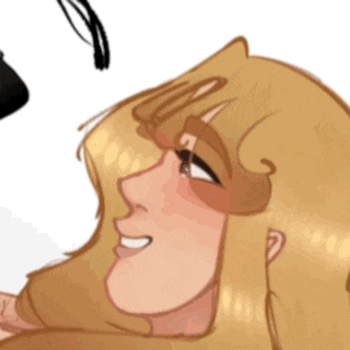 a cartoon drawing of a woman with blonde hair