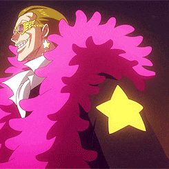 a cartoon character wearing a pink boa and sunglasses