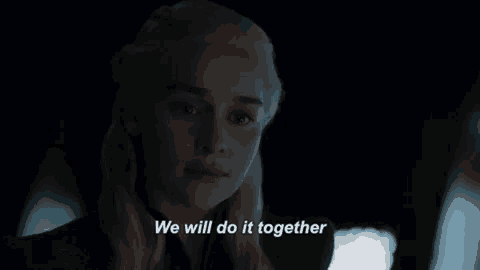 a woman says " we will do it together " in the dark