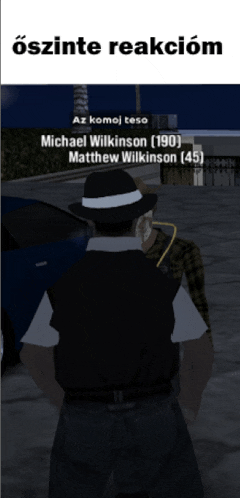 a screenshot of a video game with the name michael wilkinson